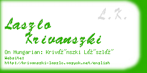 laszlo krivanszki business card